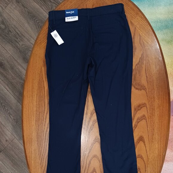 Kids Old Navy Stretch Boot - Cut Pants Size 12 Navy Blue Kids Uniform - Picture 2 of 6